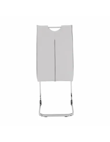 Scaun Dining TOSENA, gri deschis, pentru living/dining, 44x60.5x98 cm, piele eco și crom | MobilaOK
