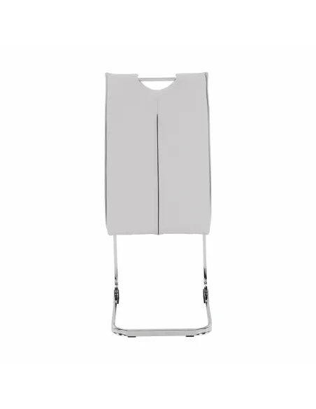 Scaun Dining TOSENA, gri deschis, pentru living/dining, 44x60.5x98 cm, piele eco și crom | MobilaOK