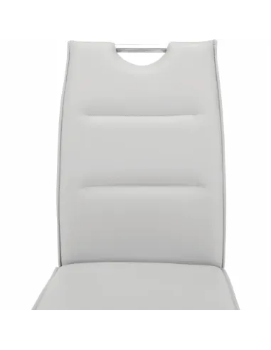 Scaun Dining TOSENA, gri deschis, pentru living/dining, 44x60.5x98 cm, piele eco și crom | MobilaOK