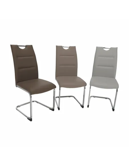 Scaun TOSENA, dining, 44x60.5x98 cm, piele eco și crom | MobilaOK