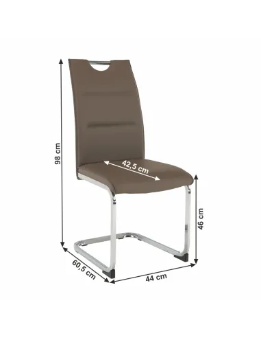 Scaun TOSENA, dining, 44x60.5x98 cm, piele eco și crom | MobilaOK