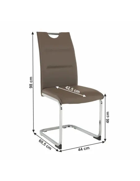 Scaun TOSENA, dining, 44x60.5x98 cm, piele eco și crom | MobilaOK