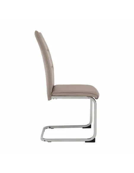 Scaun Dining TOSENA, living/dining, 44x60.5x98 cm, Piele eco și crom | MobilaOK