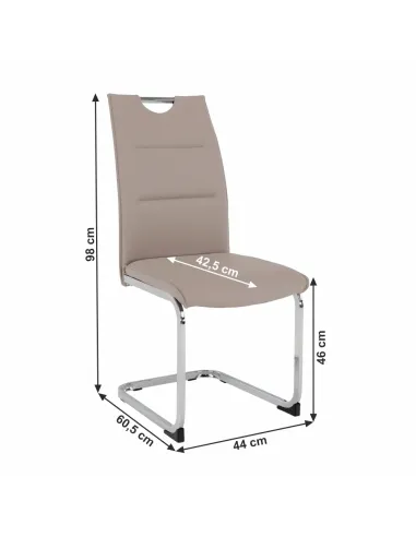 Scaun Dining TOSENA, living/dining, 44x60.5x98 cm, Piele eco și crom | MobilaOK