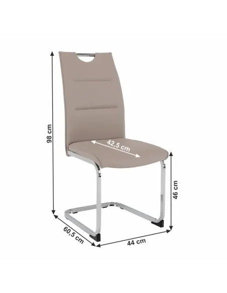 Scaun Dining TOSENA, living/dining, 44x60.5x98 cm, Piele eco și crom | MobilaOK