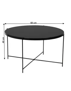 Măsuță de cafea KURTIS living 60x40x60 cm sticlă/metal | MobilaOK 2