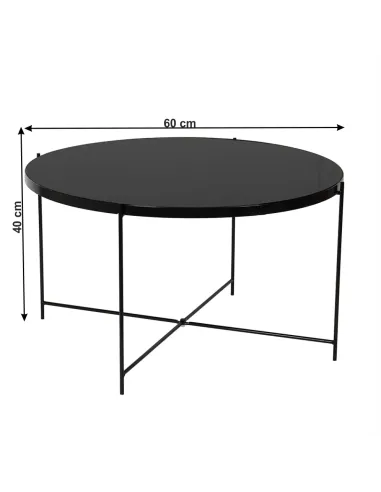 Măsuță de cafea KURTIS living 60x40x60 cm sticlă/metal | MobilaOK