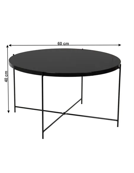 Măsuță de cafea KURTIS living 60x40x60 cm sticlă/metal | MobilaOK