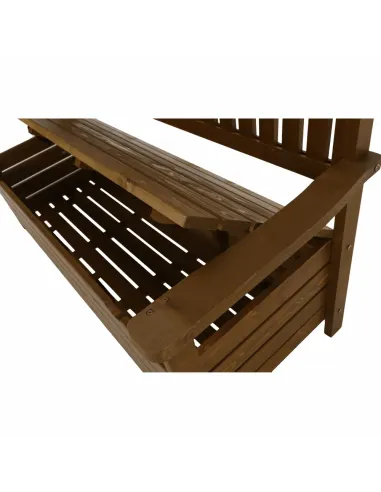 Bancă de grădină AMULA, maro, 150x56x88 cm, Lemn | MobilaOK