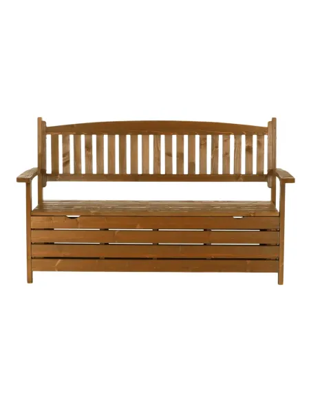 Bancă de grădină AMULA, maro, 150x56x88 cm, Lemn | MobilaOK