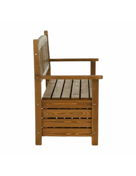 Bancă de grădină AMULA, maro, 150x56x88 cm, Lemn | MobilaOK