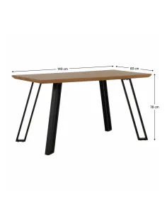 Masă dining PEDAL, sufragerie, 140x83 cm, MDF și metal | MobilaOK 2