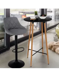 Masă de bar IMAM, bucătărie/sufragerie, Ø60x102 cm, MDF/metal | MobilaOK 2