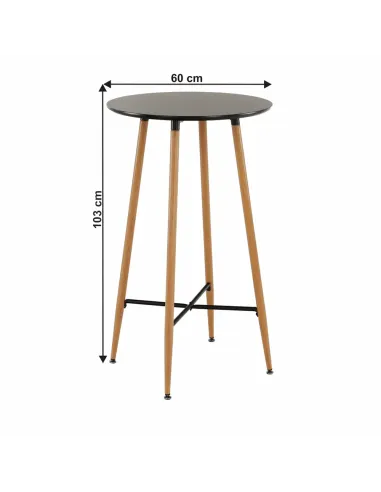 Masă de bar IMAM, bucătărie/sufragerie, Ø60x102 cm, MDF/metal | MobilaOK