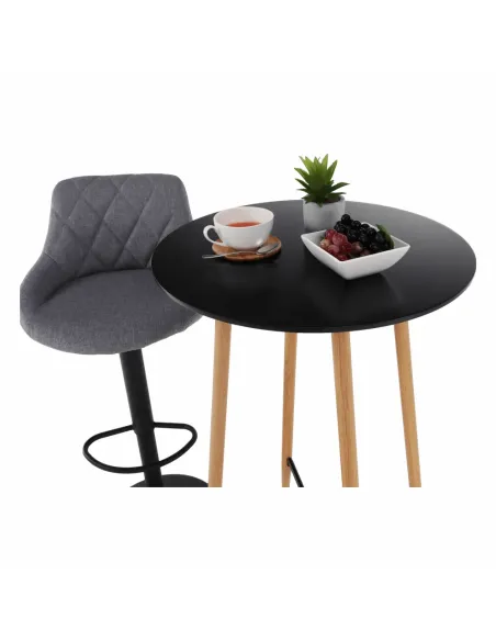 Masă de bar IMAM, bucătărie/sufragerie, Ø60x102 cm, MDF/metal | MobilaOK