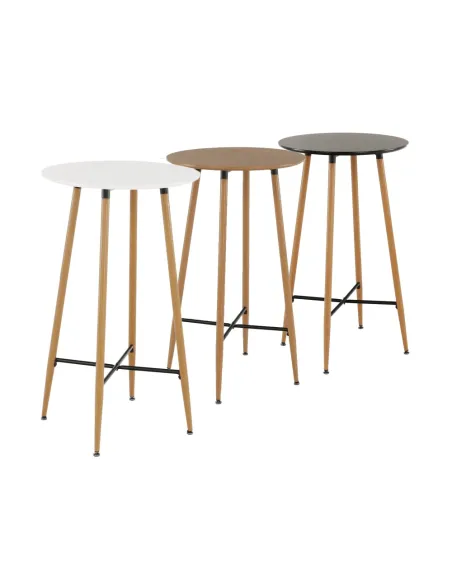 Masă de bar IMAM, bucătărie/sufragerie, Ø60x102 cm, MDF/metal | MobilaOK