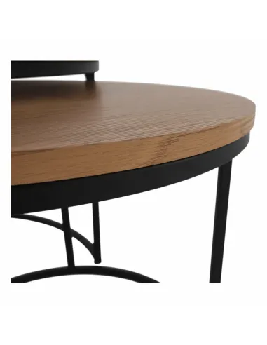Set de 2 Mese de Cafea IKLIN, living, Ø80/50x45/40 cm, MDF si metal | MobilaOK