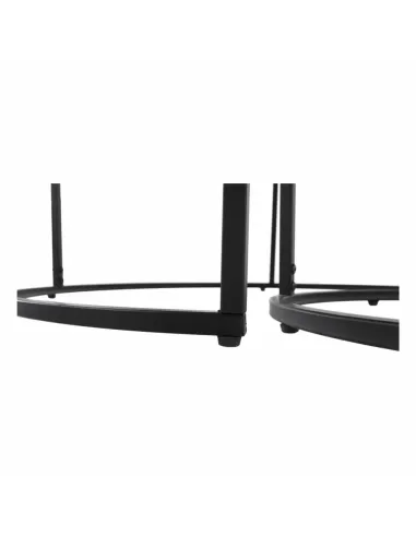 Set de 2 Mese de Cafea IKLIN, living, Ø80/50x45/40 cm, MDF si metal | MobilaOK