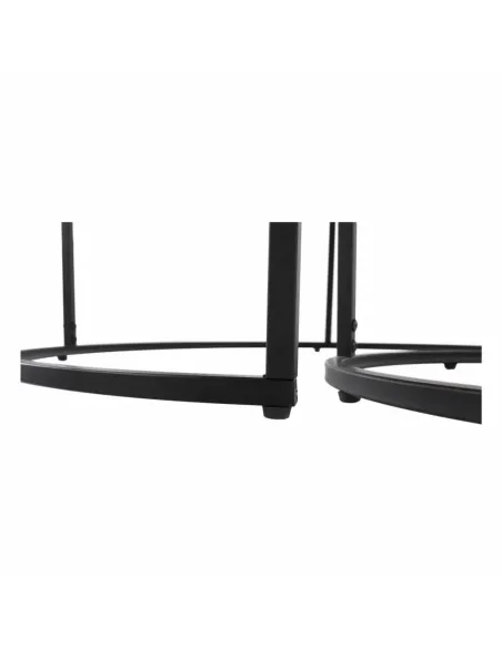 Set de 2 Mese de Cafea IKLIN, living, Ø80/50x45/40 cm, MDF si metal | MobilaOK