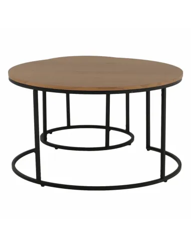 Set de 2 Mese de Cafea IKLIN, living, Ø80/50x45/40 cm, MDF si metal | MobilaOK