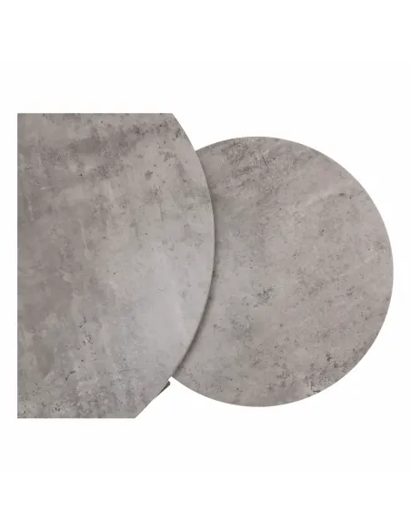 Set de 2 Mese Cafea, IKLIN, living, Ø80/50 cm, MDF și metal | MobilaOK