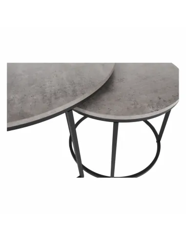 Set de 2 Mese Cafea, IKLIN, living, Ø80/50 cm, MDF și metal | MobilaOK