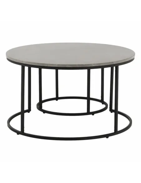 Set de 2 Mese Cafea, IKLIN, living, Ø80/50 cm, MDF și metal | MobilaOK