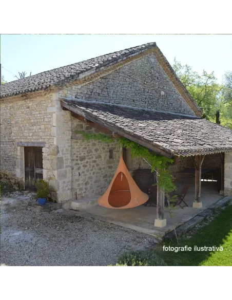 Scaun suspendabil balansoar, KLORIN NEW KLASIK, living/balcon/grădină, 150x150x150 cm, Bumbac/Poliester și Aluminiu | MobilaOK