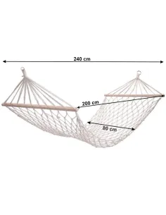 Plasă de legănat, ATIKA NEW TYP 2, balcon grădină living, 80x200 cm, bumbac 100% și lemn | MobilaOK 2