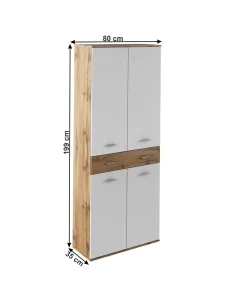 Dulap CYRIL pentru dormitor/hol, 80x35x199 cm, PAL melaminat | MobilaOK 2
