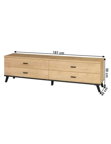 TV Măsuță, SIRAN TYP 6, living/dormitor, 181x40x50 cm, PAL melaminat/plastic | MobilaOK