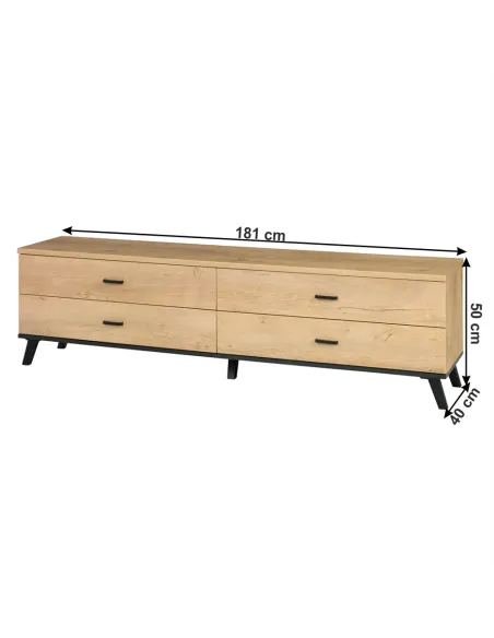 TV Măsuță, SIRAN TYP 6, living/dormitor, 181x40x50 cm, PAL melaminat/plastic | MobilaOK
