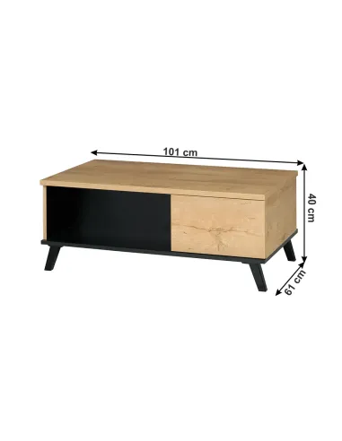 Măsuță de cafea SIRAN TYP 8, living, 101x61x40 cm, PAL laminat/plastic | MobilaOK