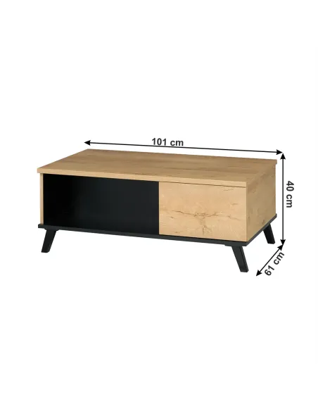 Măsuță de cafea SIRAN TYP 8, living, 101x61x40 cm, PAL laminat/plastic | MobilaOK