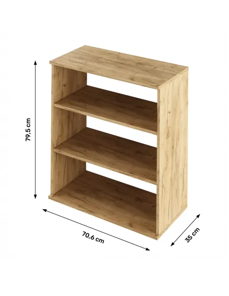 Raft, RESITA TYP 4, living/dormitor/birou, 70.6x35x79.5 cm, PAL melaminat stejar artisan | MobilaOK
