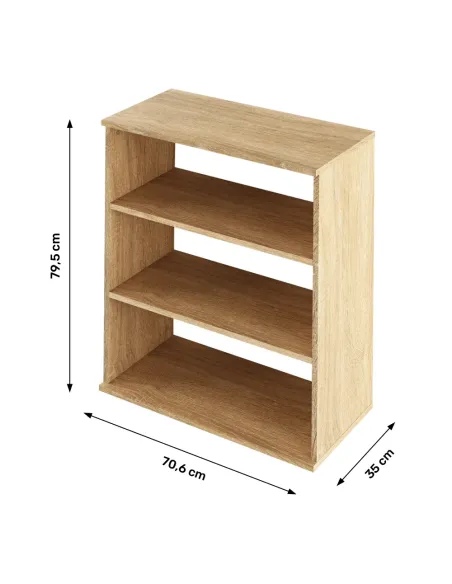 Raft, RESITA, living/dormitor/birou, 70.6x35x79.5 cm, PAL laminat stejar sonoma | MobilaOK