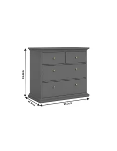 Comodă PARIS 76716 pentru dormitor, 96.2x48.5x86.9 cm, PAL melaminat/MDF | MobilaOK 2