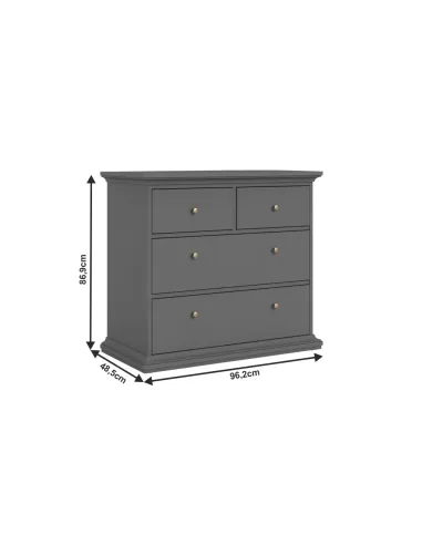 Comodă PARIS 76716 pentru dormitor, 96.2x48.5x86.9 cm, PAL melaminat/MDF | MobilaOK