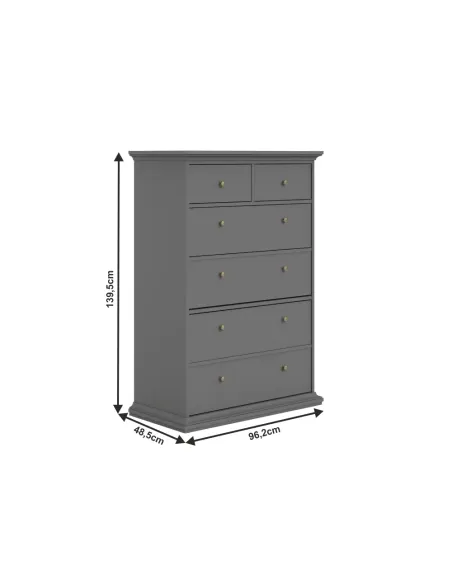Comodă, PARIS, dormitor/hol, 96.2x48.5x86.9 cm, PAL melaminat/MDF | MobilaOK