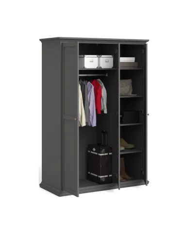Dulap, PARIS, dormitor/hol, 138.8x60.5x200.6 cm, PAL melaminat/MDF | MobilaOK