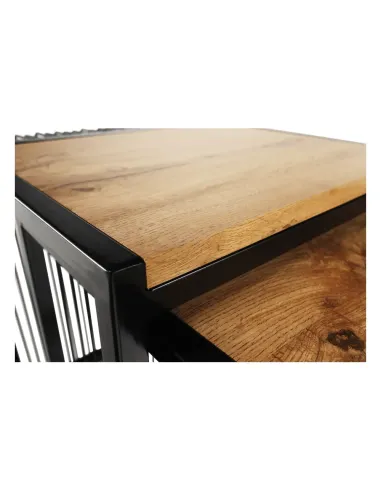 Set 2 Mese Cafea, RIMBO, living/dormitor, 45x45x50 & 40x40x45 cm, MDF si Metal | MobilaOK