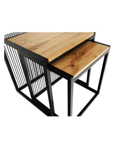 Set 2 Mese Cafea, RIMBO, living/dormitor, 45x45x50 & 40x40x45 cm, MDF si Metal | MobilaOK