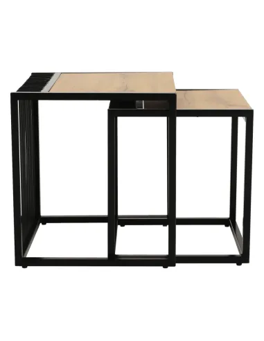 Set 2 Mese Cafea, RIMBO, living/dormitor, 45x45x50 & 40x40x45 cm, MDF si Metal | MobilaOK