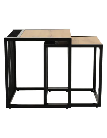 Set 2 Mese Cafea, RIMBO, living/dormitor, 45x45x50 & 40x40x45 cm, MDF si Metal | MobilaOK