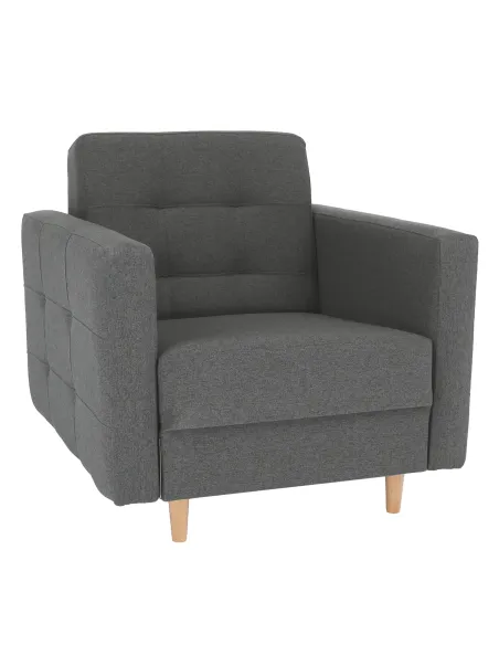 Fotoliu AMEDIA, living/dormitor/birou, 88x90x95 cm, Textil + Lemn | MobilaOK