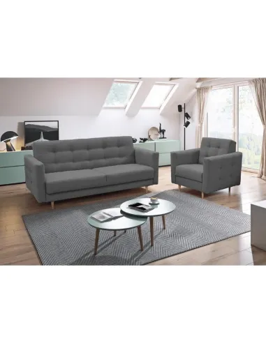 Fotoliu AMEDIA, living/dormitor/birou, 88x90x95 cm, Textil + Lemn | MobilaOK