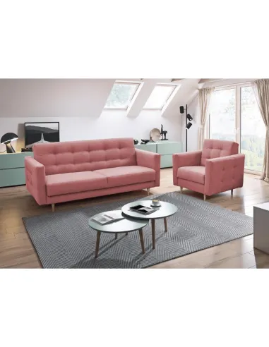 Fotoliu AMEDIA, living/dormitor/birou, 88x90x95 cm, textil NORN/lemn | MobilaOK