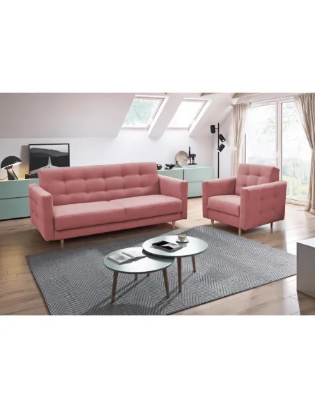 Fotoliu AMEDIA, living/dormitor/birou, 88x90x95 cm, textil NORN/lemn | MobilaOK