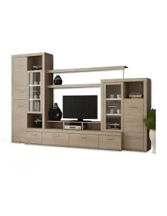 Mobilă TV ATLANTIS NEW pentru living, 312x48x202 cm, PAL melaminat stejar sonoma | MobilaOK 2