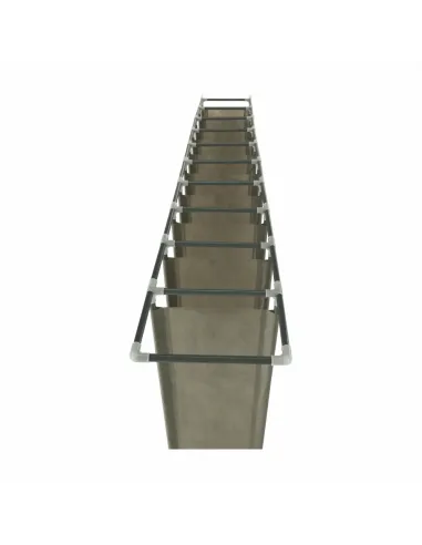 Pantofar FILOU, gri, 10 randuri, 100x175x27 cm, metal/textil | MobilaOK